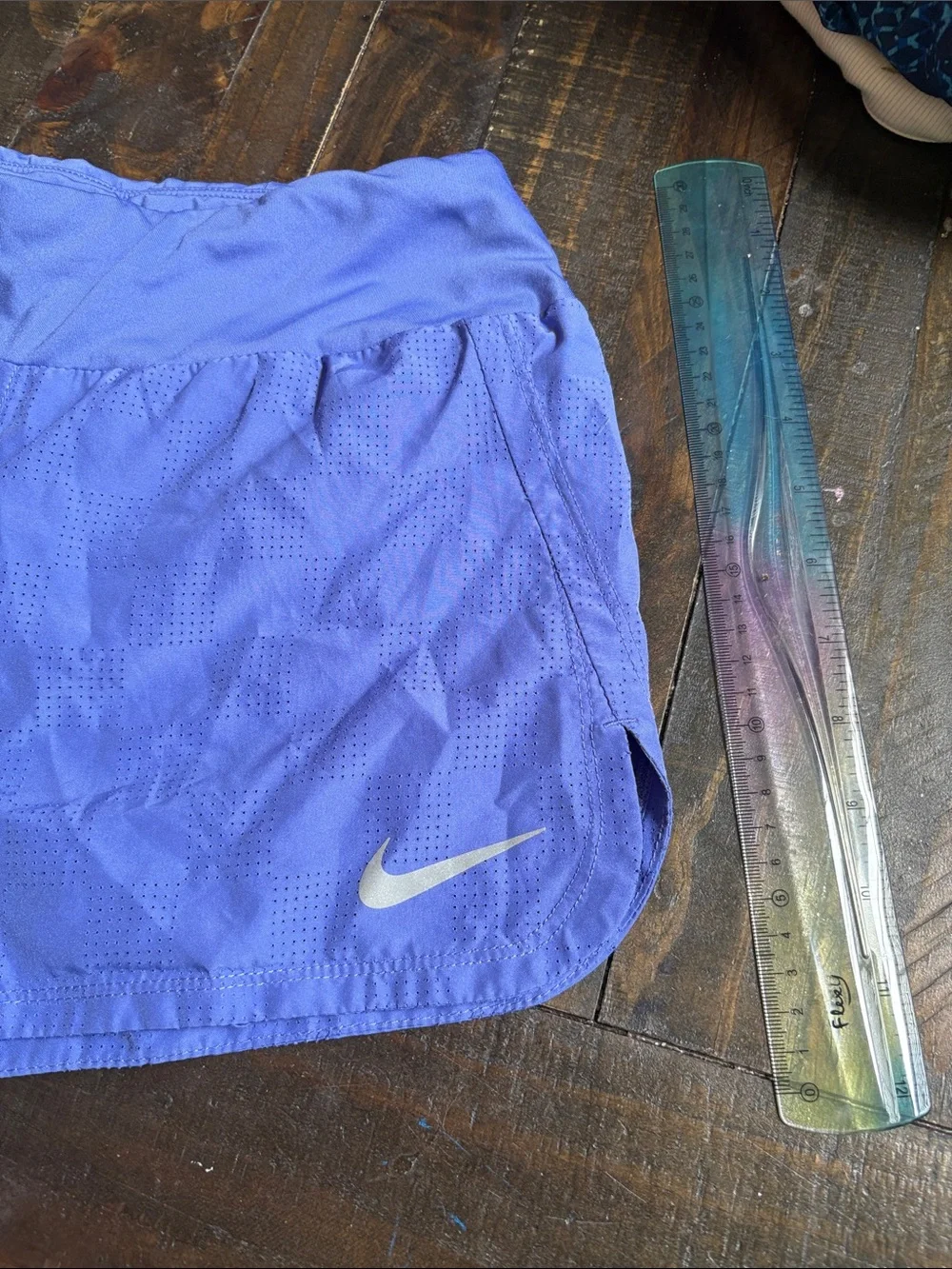 Nike Women's Blue Athletic Running Shorts with Reflective Swoosh